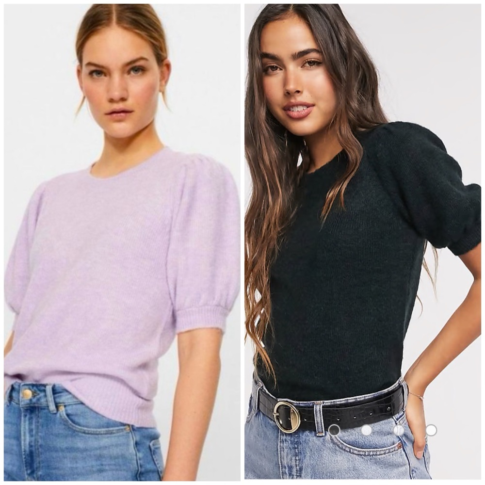Vero Moda Oui Hedwig Short Sleeve Sweater Black Small